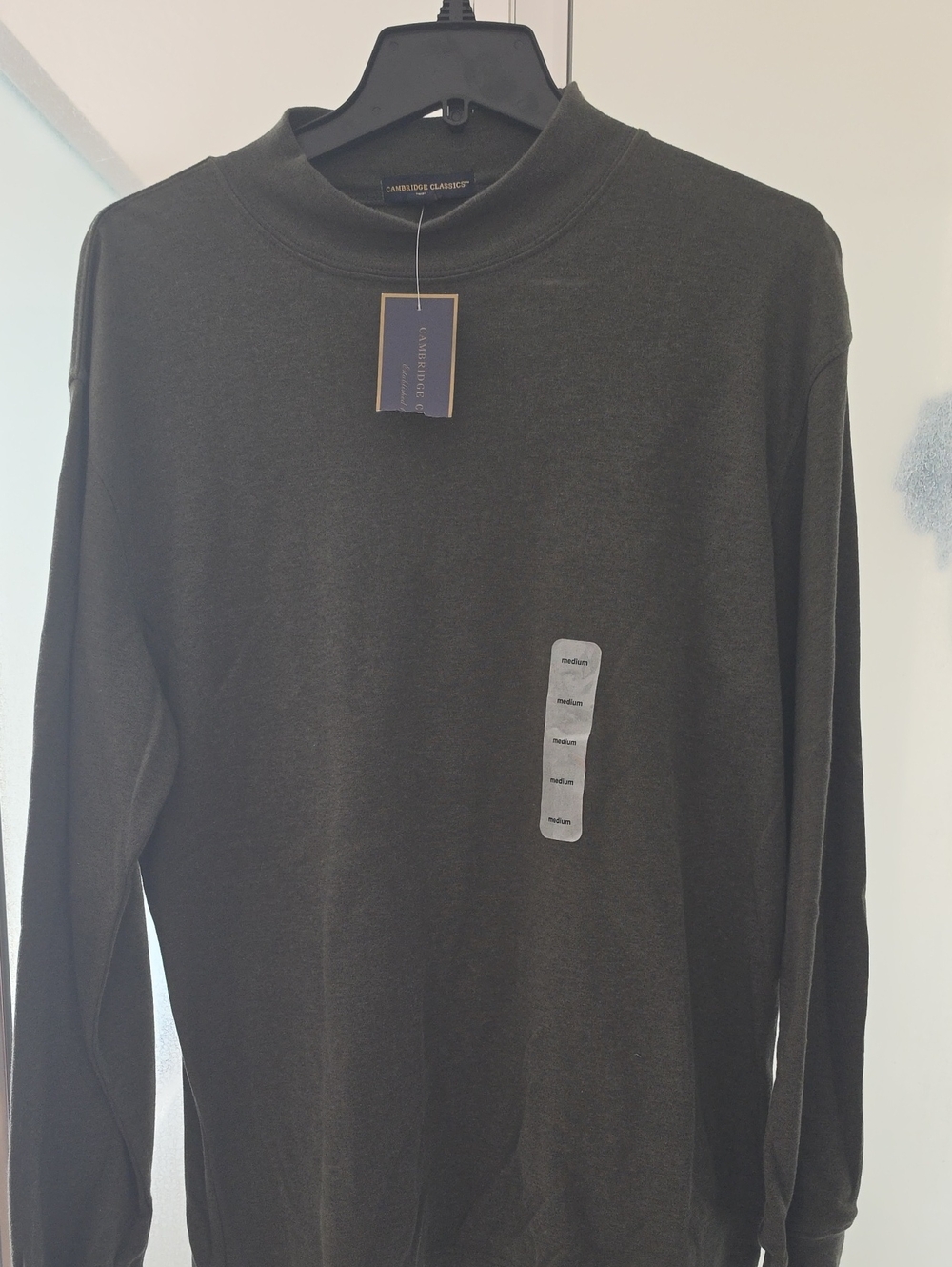 Cambridge Classics Dark Olive Green Long Sleeve Mock Neck Top